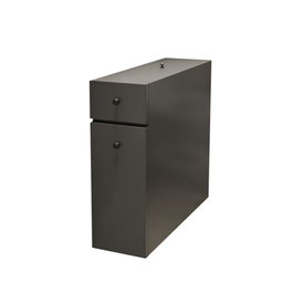 Hanah Home Armario de Baño Anthracite - Mueble Auxiliar con 2 Cajones y Estanterías, Melamina 18mm, 20x55x60 cm
